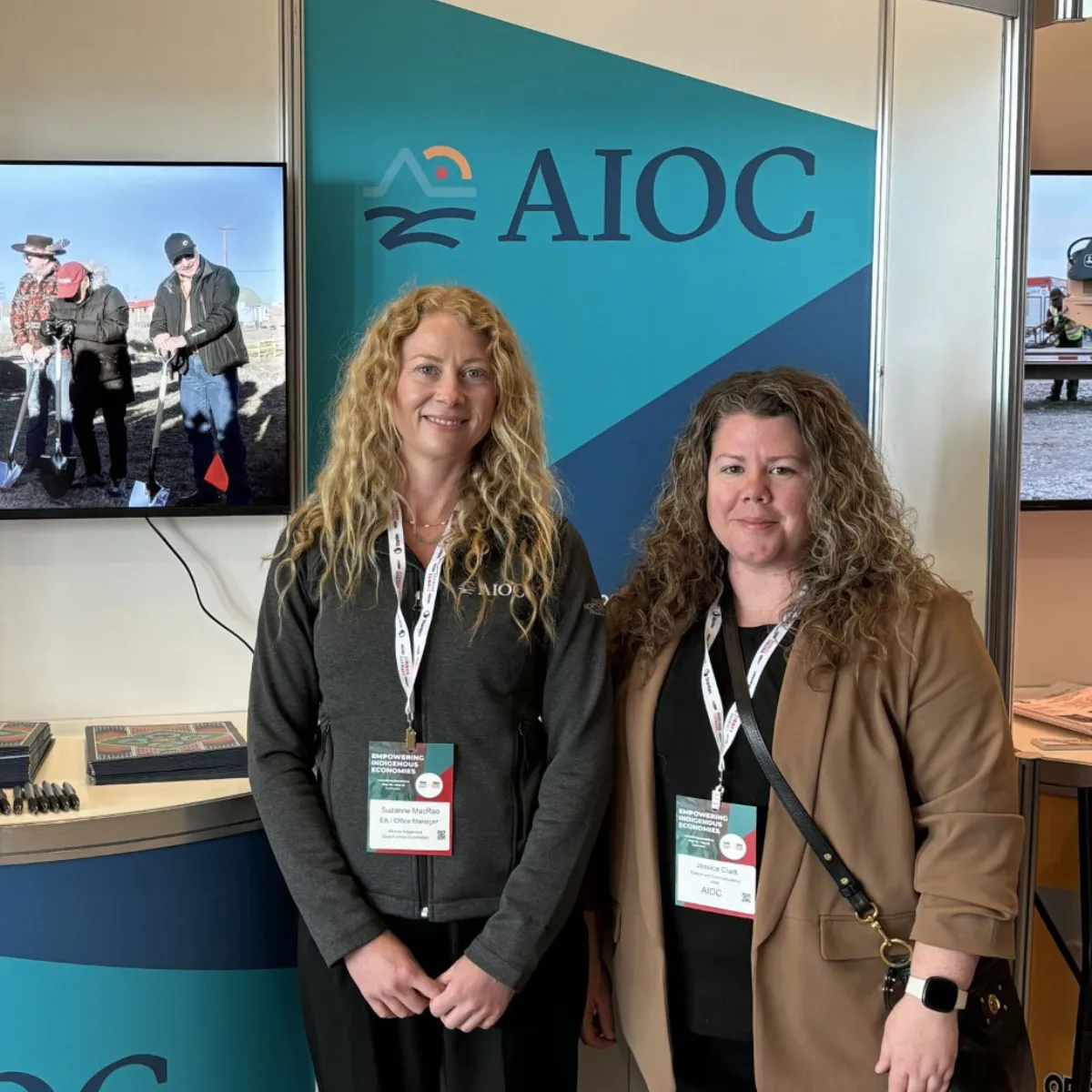 Two AIOC employees at the AIOC Enoch office