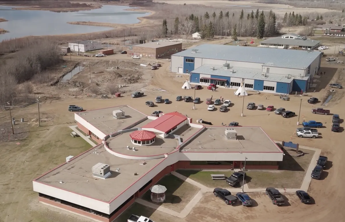 Whitefish (Goodfish) Lake First Nation Multiplex Impact drone photo